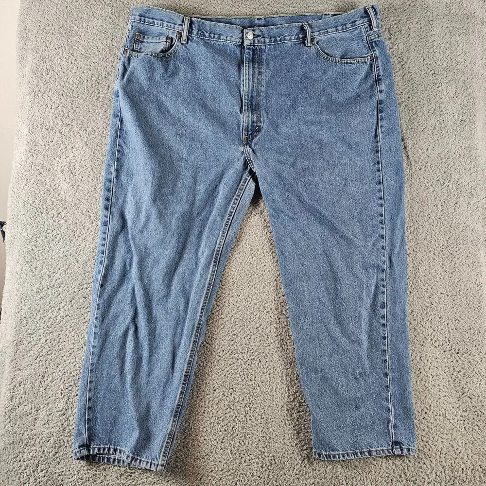 Levis 550 Jeans Mens 49x27* Blue Cotton Denim Relaxed Tapered Casual Preppy